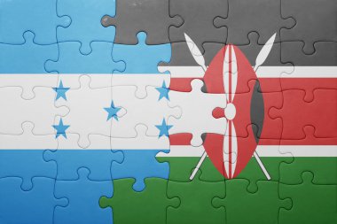 kenya ve honduras ulusal bayrak ile bulmaca.