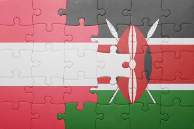 kenya ve Avusturya ulusal bayrak ile bulmaca.