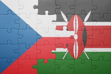 kenya ve Çek Cumhuriyeti ulusal bayrak ile bulmaca.