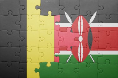 kenya ve Belçika Ulusal bayrak ile bulmaca.