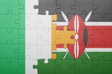 kenya ve İrlanda ulusal bayrak ile bulmaca.