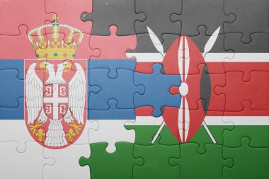 kenya ve Sırbistan ulusal bayrak ile bulmaca.