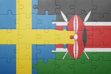 kenya ve İsveç Ulusal bayrak ile bulmaca.