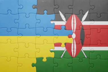 kenya ve Ukrayna ulusal bayrak ile bulmaca.