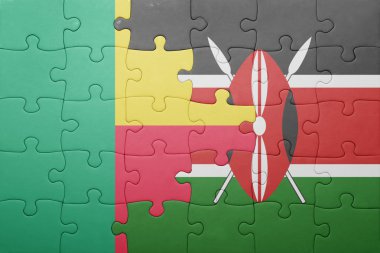 kenya ve benin ulusal bayrak ile bulmaca.