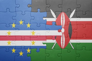 kenya ve cape verde ulusal bayrak ile bulmaca.