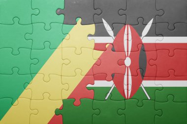 kenya ulusal bayrak ve Kongo Cumhuriyeti ile bulmaca.