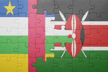 kenya ve Orta Afrika Cumhuriyeti ulusal bayrak ile bulmaca.