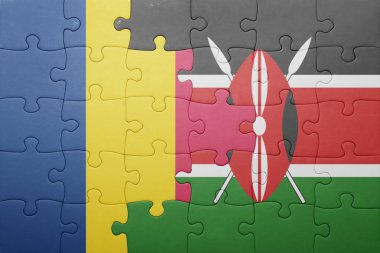 kenya ve Çad ulusal bayrak ile bulmaca.