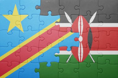 kenya ulusal bayrak ve Kongo Demokratik Cumhuriyeti ile bulmaca.