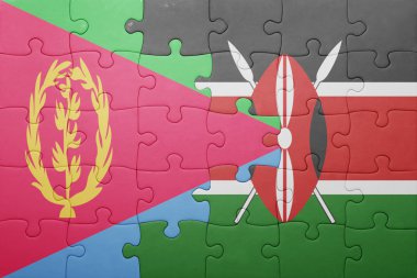 kenya ve Eritre ulusal bayrak ile bulmaca.