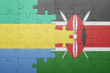 gabon ve kenya ulusal bayrak ile bulmaca.