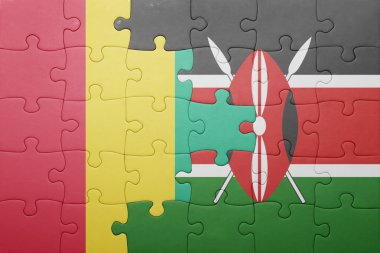 kenya ve Gine ulusal bayrak ile bulmaca.