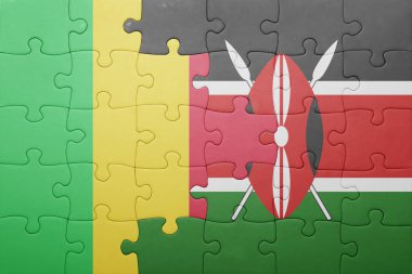 kenya ve mali ulusal bayrak ile bulmaca.