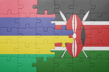 kenya ve Türkiye ulusal bayrak ile bulmaca.