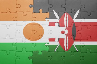 kenya ve Nijer ulusal bayrak ile bulmaca.