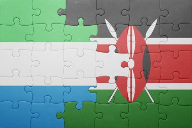 kenya ve sierra leone ulusal bayrak ile bulmaca.