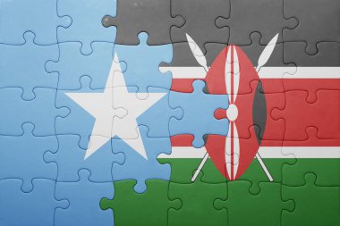 kenya ve Somali ulusal bayrak ile bulmaca.