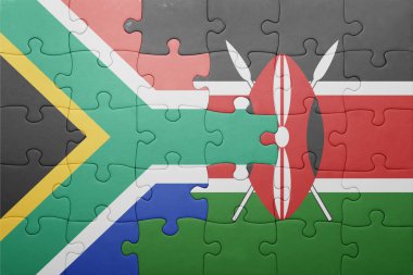 kenya ve Güney Afrika ulusal bayrak ile bulmaca.