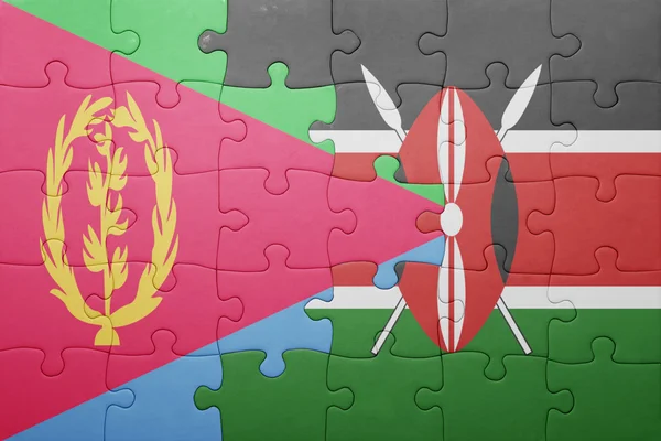 kenya ve Eritre ulusal bayrak ile bulmaca.