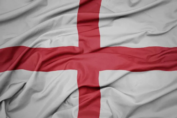 Waving Colorful National Flag England Macro Shot — Stock Photo, Image