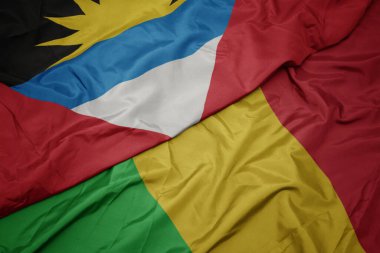 Mali 'nin renkli bayrağı, antigua ve barbuda' nın ulusal bayrağı sallıyordu. makro