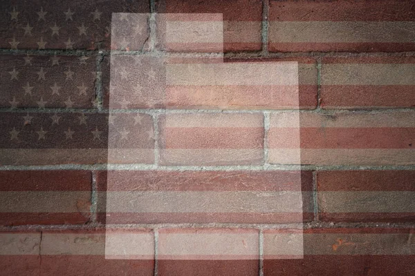 Karte Des Utastaates Auf Einer Bemalten Flagge Der Vereinigten Staaten — Stockfoto
