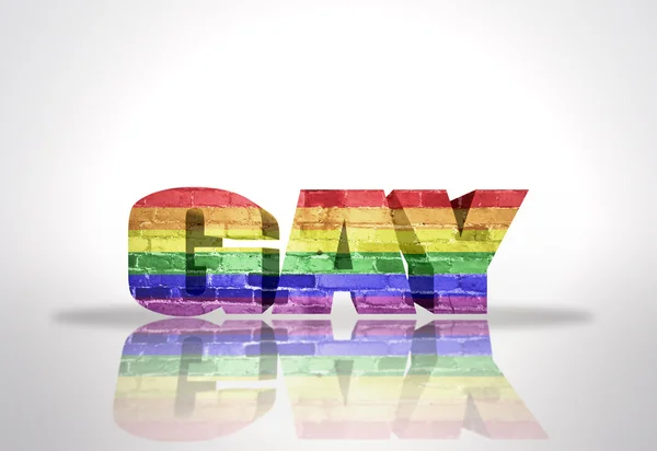 Слово гей с радужным флагом — стоковое фото