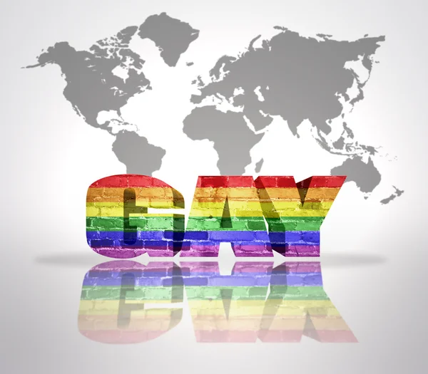 Word Gay with Rainbow  Flag — Stock Photo, Image