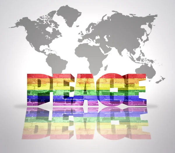 Word Peace with Rainbow Gay Flag — Stock Photo, Image