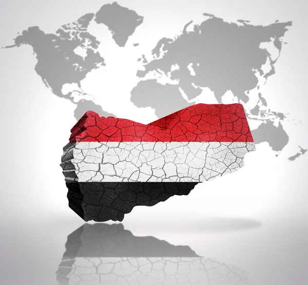 Na mapie Jemenu — Zdjęcie stockowe