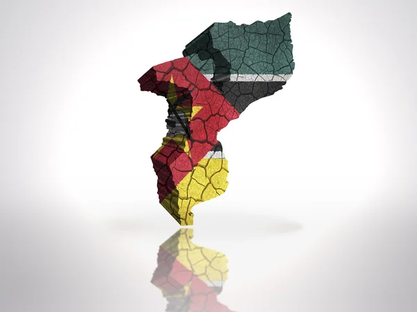 莫桑比克的地图 — 图库照片