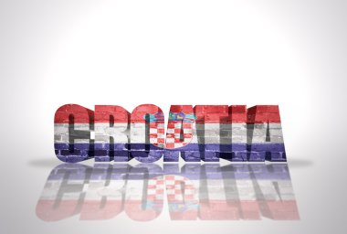 Beyaz arka plan üzerinde kelime Hırvatistan