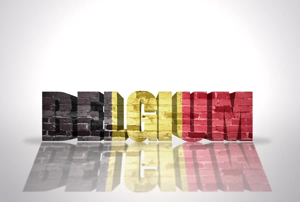 Wort Belgien auf weißem Hintergrund — Stockfoto