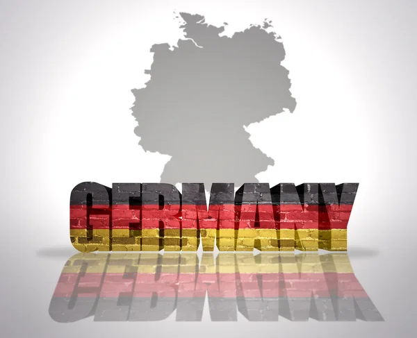 Ordet Tyskland på karta bakgrund — Stockfoto