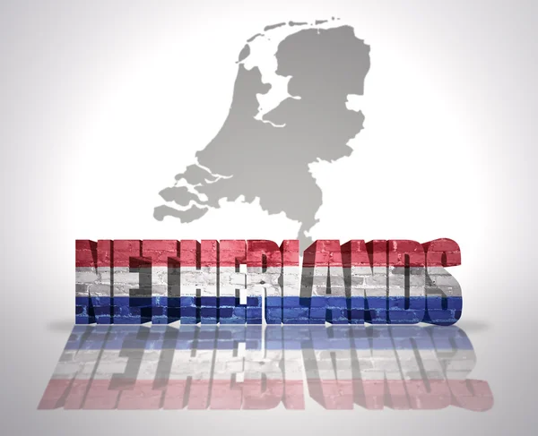Word Hollanda harita arka plan üzerinde — Stok fotoğraf