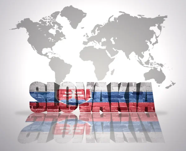 Word Slovakia on a world map background — Stock Photo, Image