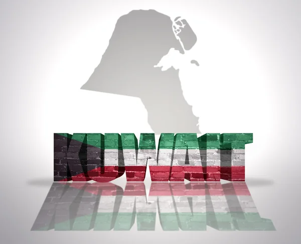 Wort Kuwait auf einem Kartenhintergrund — Stockfoto