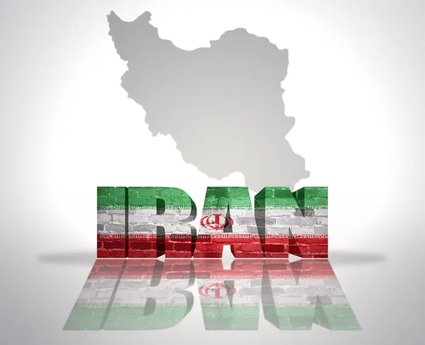 Word Iran on a map background — Stock Photo, Image