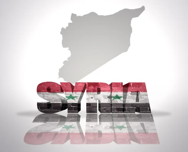 Słowo Syrii na tle mapy — Zdjęcie stockowe