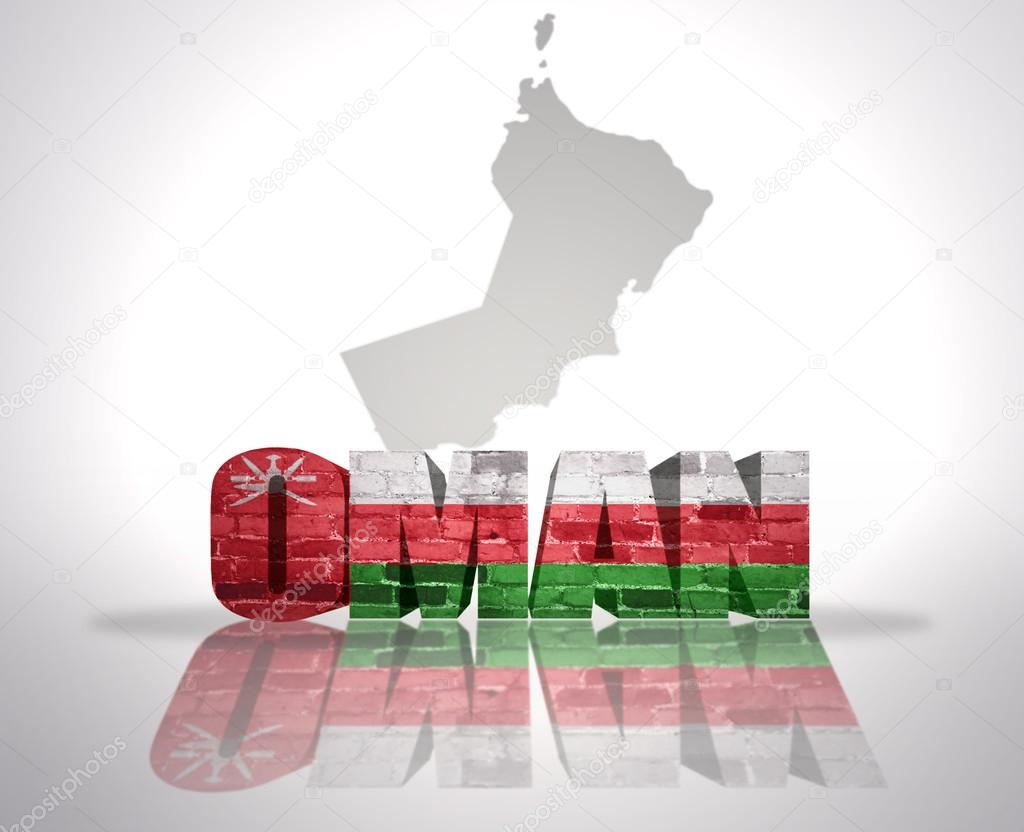 Word Oman on a map background