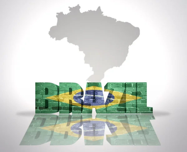 Slovo Brazílie na mapovém podkladu — Stock fotografie