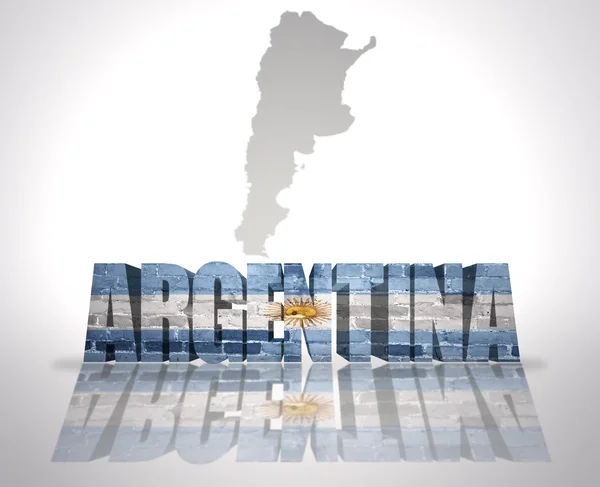 Palavra Argentina em um mapa de fundo — Fotografia de Stock