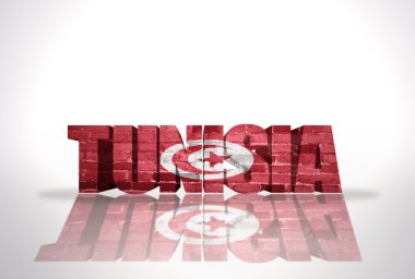 Beyaz arka plan üzerinde kelime Tunus