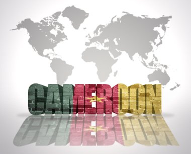 Word Kamerun dünya harita arka plan üzerinde