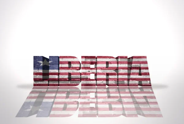 Word Liberia op de witte achtergrond — Stockfoto