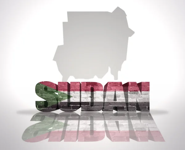 Word Sudan en un mapa de fondo — Foto de Stock