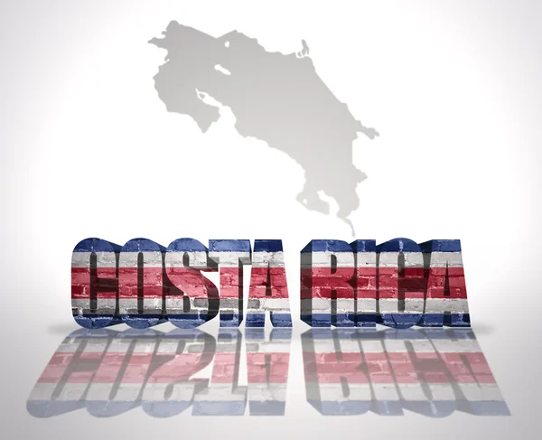 Ordet Costa Rica på en karta bakgrund — Stockfoto