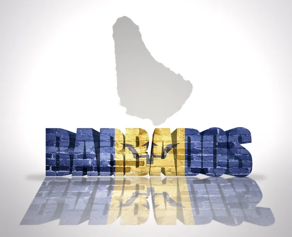 Word Barbados on a map background — Stock Photo, Image