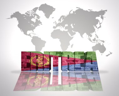 Dünya harita arka plan üzerinde kelime Eritre